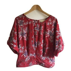 STARING AT STARS Women Red 3/4 Sleeve Blouse Small